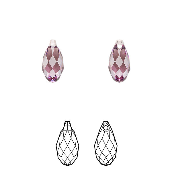 Briolette 24pk iris, Crystal Passions® 11x5.5mm pendant drop 6010 image number 0