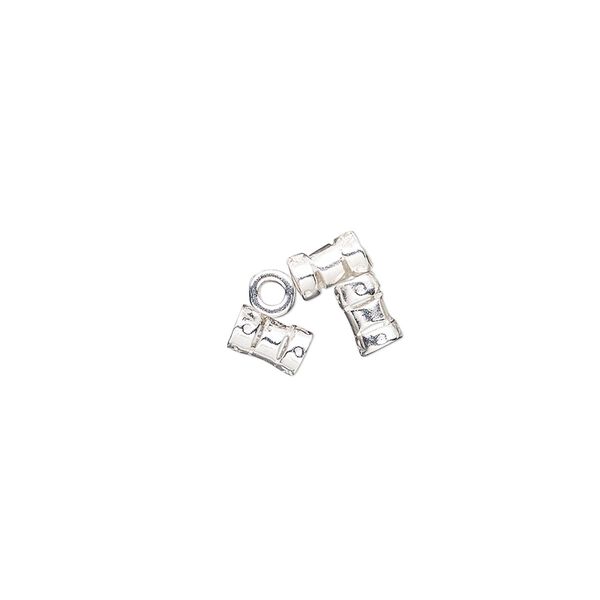 Crimp, sterling silver, 6x3mm tube with 1.8mm inside diameter. Sold per pkg of 4. image number 0