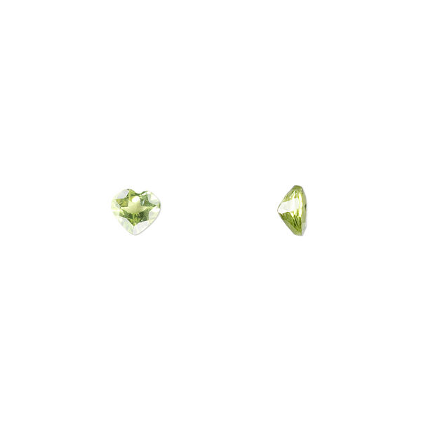 Gem, peridot (natural), 5x5mm faceted heart, A grade, Mohs hardness 6-1/2 to 7. Sold individually. image number 0