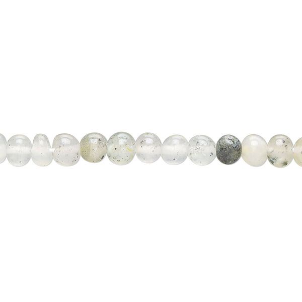 Bead, black spotted quartz (natural), 5x3mm hand-cut pebble, B- grade, Mohs hardness 7. Sold per 14-inch strand. image number 0