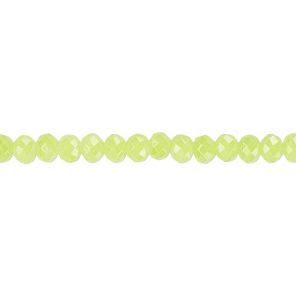 Bead 1pk light chartreuse frosted, Celestial Crystal® 4x3mm rondelle 15.5-16 inch image number 0