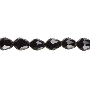 Bead Celestial Crystal® 1pkg60, 8x6mm teardrop / 66 facets, opaque black