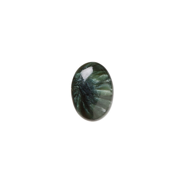 Cabochon, seraphinite (natural), 14x10mm calibrated oval, B grade, Mohs hardness 2 to 2-1/2. Sold individually. image number 0