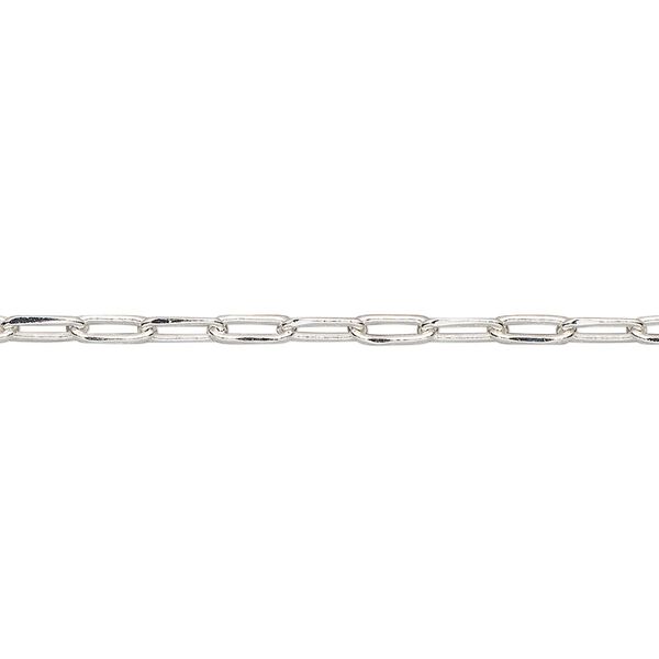 Chain, silver-plated brass, 2.4mm paperclip. Sold per pkg of 5 feet. image number 0