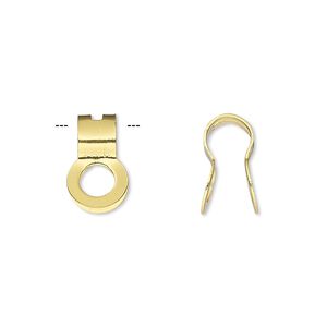 Ball chain connector, gold-finished steel, 13x8mm, fits 4.5mm ball chain. Sold per pkg of 10.