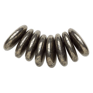 Pyrite 1pkg8, teardrop drop 25x18mm