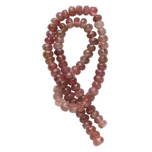 Strawberry quartz 1pkg1, hand-cut faceted round / faceted rondelle bead natural 14 inch 6x4mm-7x6mm