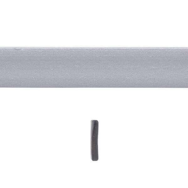 Cord, silicone, silver, 10x1.7mm flat. Sold per pkg of 1 yard. image number 0