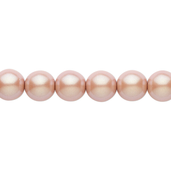 Bead, Czech pearl-coated glass druk, opaque iridescent pink, 8mm round. Sold per 15-1/2" to 16" strand. image number 0