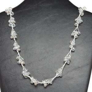 Necklace, glass and nylon cord, clear, 8x6mm faceted rondelle, 32-inch continuous loop. Sold individually.