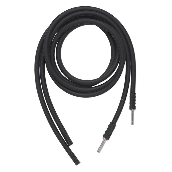 Necklace cord, silicone and stainless steel, black, 3mm wide, 18 inches with hidden clasp. Sold per pkg of 2. image number 0