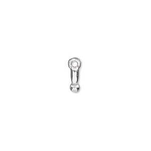 Charm, silver-finished "pewter" (zinc-based alloy), 7.5x3mm exclamation mark. Sold per pkg of 2.