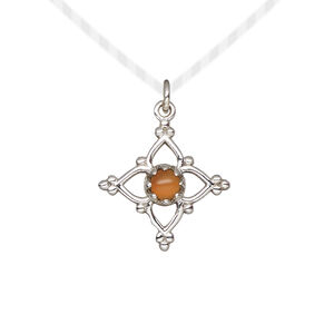 Carnelian / sterling silver 1pkg1, open beaded diamond drop antiqued 17x17mm