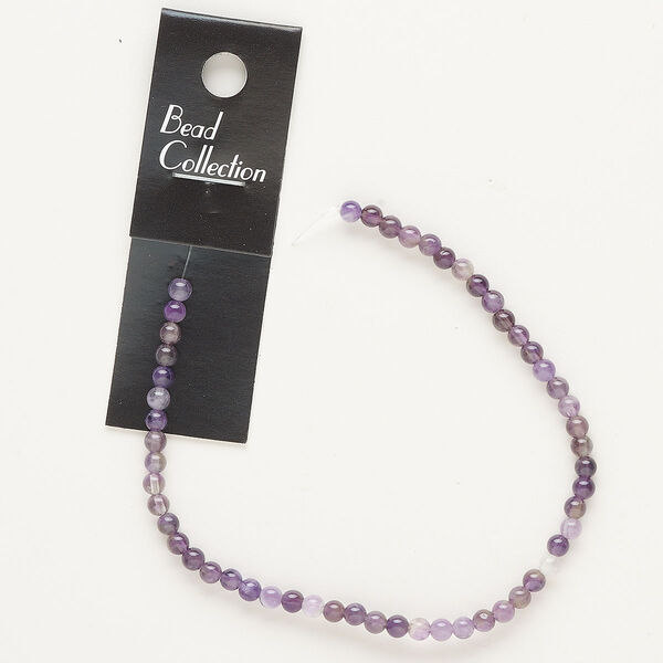 Amethyst 1pkg1, round bead natural C grade, 8 inch 4mm image number 0