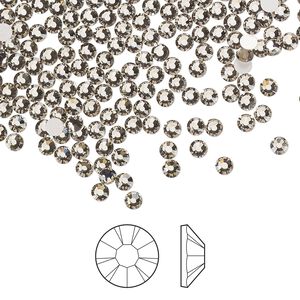 Flat back 1440pk black diamond foil back, Preciosa MAXIMA Czech crystal rhinestone 2.5-2.7mm chaton rose round SS9