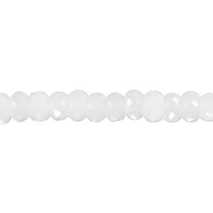 Snow quartz 1pkg1, faceted rondelle bead natural 15.5-16 inch 6x4mm