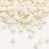 Seed bead, Miyuki, glass 1pkg10g, 3.5-3.7mm square, opaque metallic cream (SB-421) image number 0