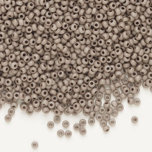 Seed bead, Preciosa Ornela Czech glass, 1pkg500g, 2.0-2.2mm rocaille, opaque matte terra dyed burnt clay chalkwhite (06416)
