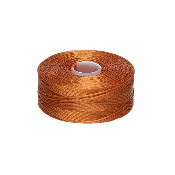 Thread, C-Lon®, nylon, copper, size D. Sold per pkg of (2) 78-yard bobbins. image number 0