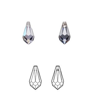 Drop 4pk tanzanite starlight, Crystal Passions® 11x5.5mm pendant teardrop 6000