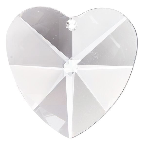 Suncatcher 20pk clear, Asfour Crystal 40x39mm top-drilled faceted heart image number 0
