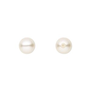 Pearl 10pk light creamrose, Preciosa Czech crystal 8mm half-drilled round