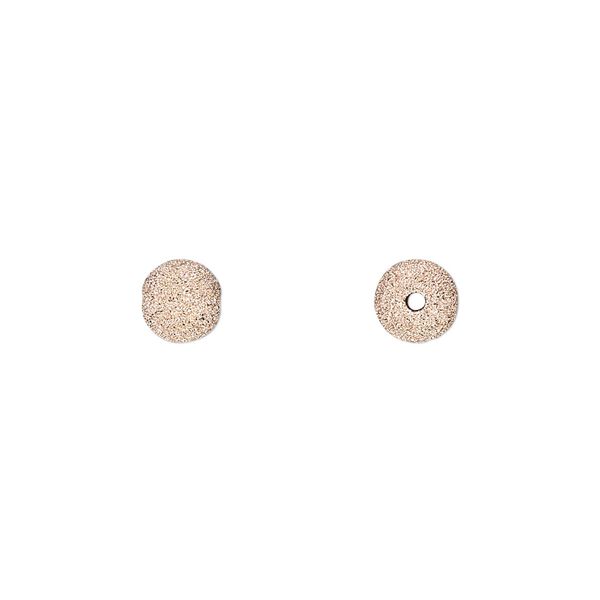 Bead, 14Kt rose gold, 6mm stardust round. Sold individually. image number 0