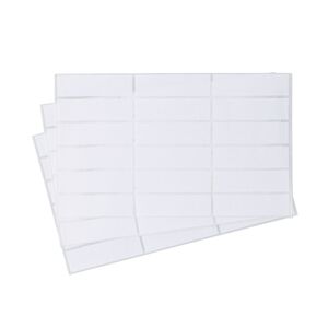Adhesive label, paper, white, 1-3/4 x 1/2 inch rectangle. Sold per pkg of 846.