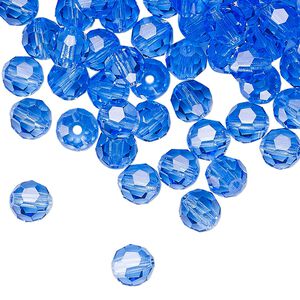 Bead 144pk sapphire, Preciosa Czech crystal 6mm round