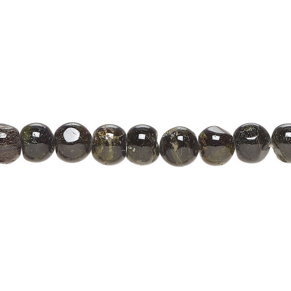 Black tourmaline 1pkg1, hand-cut round bead natural, 13 inch 6-7mm image number 0