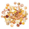 Mother-of-pearl shell 1pkg4oz, puffed flat round bead mix multi-orange 13-16mm image number 1
