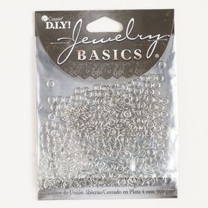 Jump ring assortment, steel, pkg/500, 4mm round, 2-2.5mm inside diameter, 18 and 20 gauge, antique silver finish.