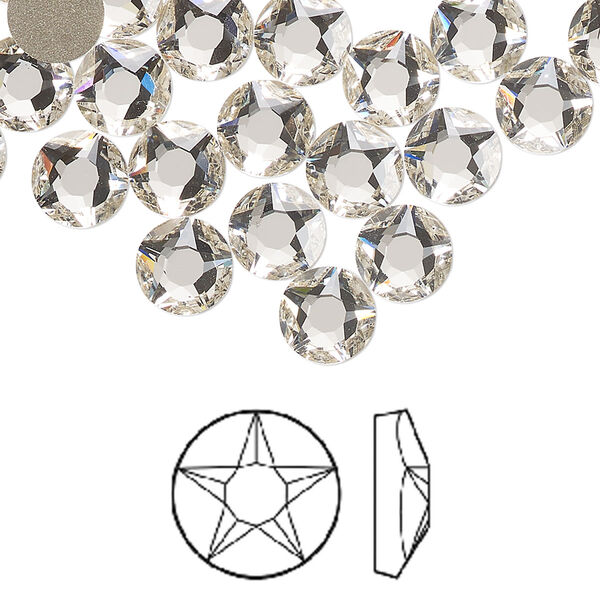 Flat back 12pk crystal foil back, Crystal Passions® 7.07-7.27mm round SS34 2100 image number 0