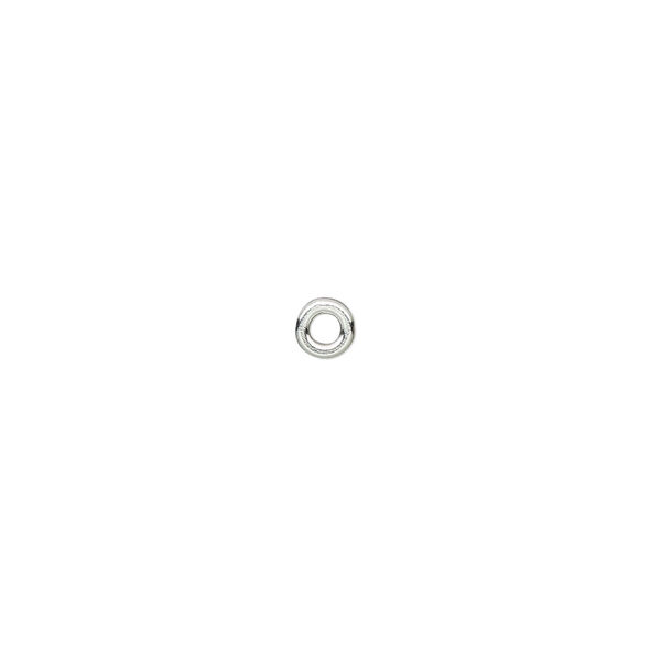 Jump ring, sterling silver, 4mm soldered round, 1.9mm inside diameter, 18 gauge. Sold per pkg of 20. image number 0