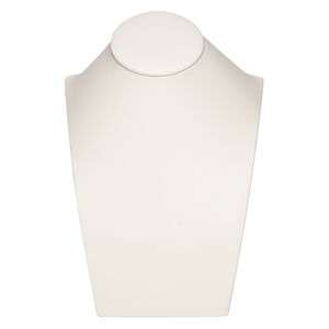 Display, necklace, leatherette, cream, 7 x 5 x 3-1/4 inches with VELCRO&reg; tab on back. Sold individually.
