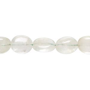Green beryl 1pkg1, hand-cut tumbled nugget bead natural 15 inch small