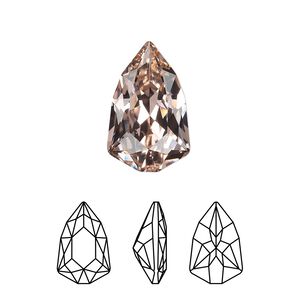 Fancy stone 1pk vintage rose foil back, Crystal Passions® 18.7x11.8mm trilliant 4707