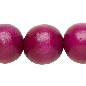 Bead, Taiwanese cheesewood (dyed / waxed), dark purple, 19-20mm round. Sold per 15-1/2" to 16" strand.