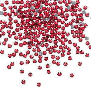 Flat back, Dance With Me™ crystal hotfix rhinestone, light Siam, foil back, 1.9-2.1mm rose, SS6. Sold per pkg of 144 (1 gross).