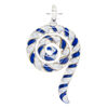 Focal, lampworked glass 1pkg1, opaque black / clear / white with copper-colored glitter, 3x1.5 inch swirl. image number 1