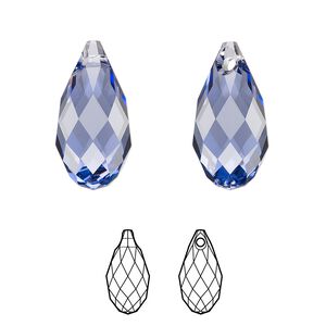 Briolette 36pk tanzanite, Swarovski® 17x8.5mm pendant drop 6010