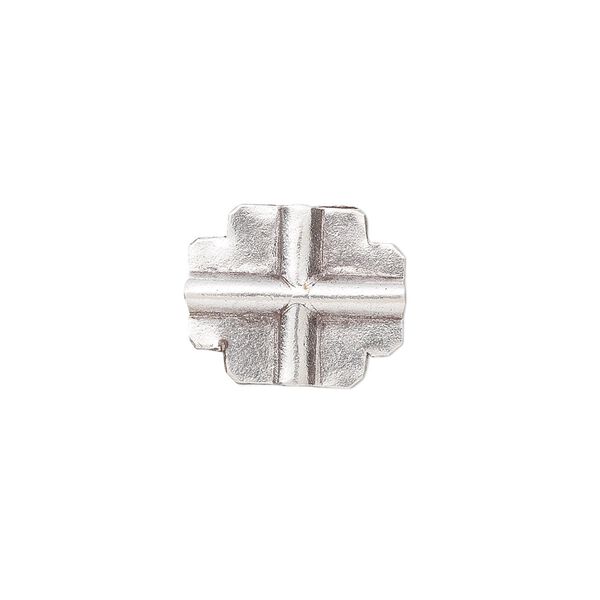 Bead, Hill Tribes, antiqued sterling silver, 17x14mm flat cross. Sold individually. image number 0