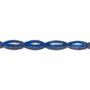 Lapis lazuli 1pkg1, oval bead natural, 15 inch 10x5mm-11x6mm