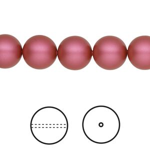 Pearl 100pk mulberry pink, Swarovski® 10mm round 5810