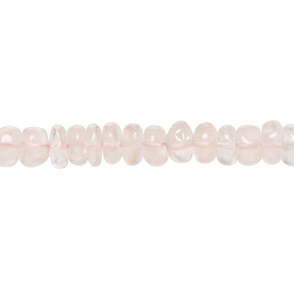 Rose quartz 1pkg1, hand-cut rondelle bead, 13 inch 5x2mm-6x5mm image number 0