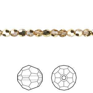 Bead 1pkg720 crystal aurum, Swarovski®, 4mm faceted round 5000