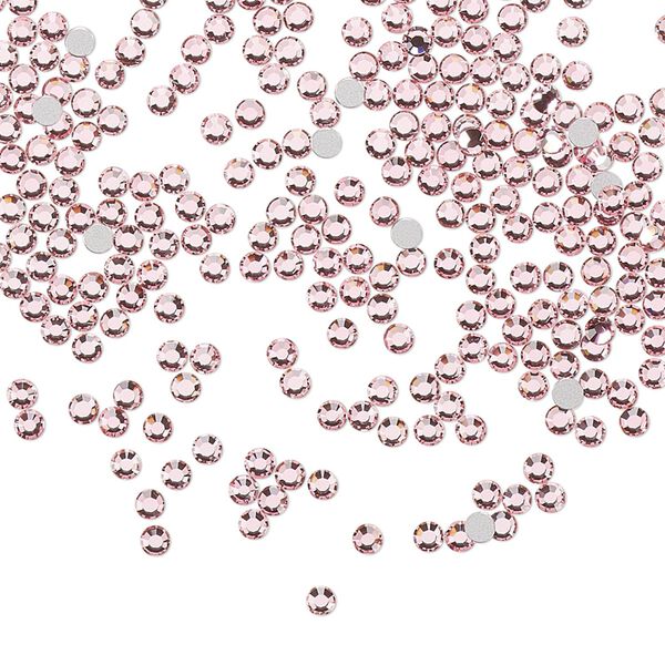 Flat back, Dance With Me™ crystal rhinestone, light rose, foil back, 1.9-2.1mm rose, SS6. Sold per pkg of 144 (1 gross). image number 0