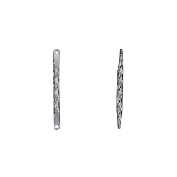 Link, gunmetal-plated brass, 20x2mm etched bar. Sold per pkg of 50. image number 0
