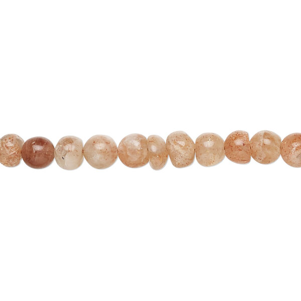 Bead, sunstone (natural), 4-5mm hand-cut uneven round, C+ grade, Mohs hardness 6 to 6-1/2. Sold per 14-inch strand, approximately 80 beads. image number 0