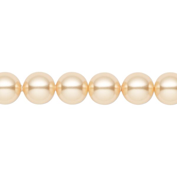 Pearl 50pk gold, Crystal Passions® 8mm round 5810 image number 0